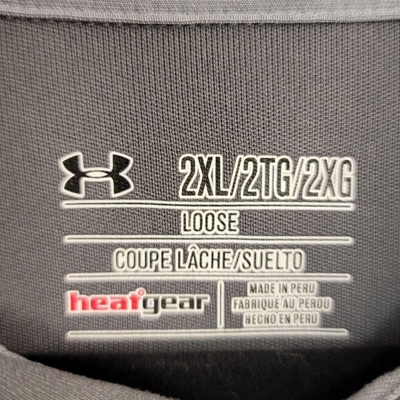 Under Armour 2XL Loose Fit Polo Shirt Men Grey Misericordia Basketball HeatGear - Picture 4 of 5